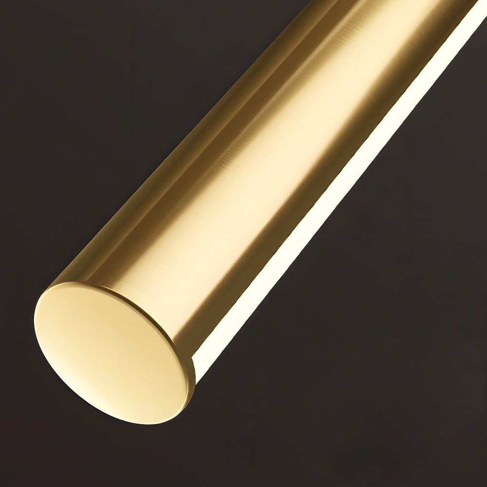Brushed Brass Linear LED Vanity Light | Slim Cylinder Design Bathrooms
