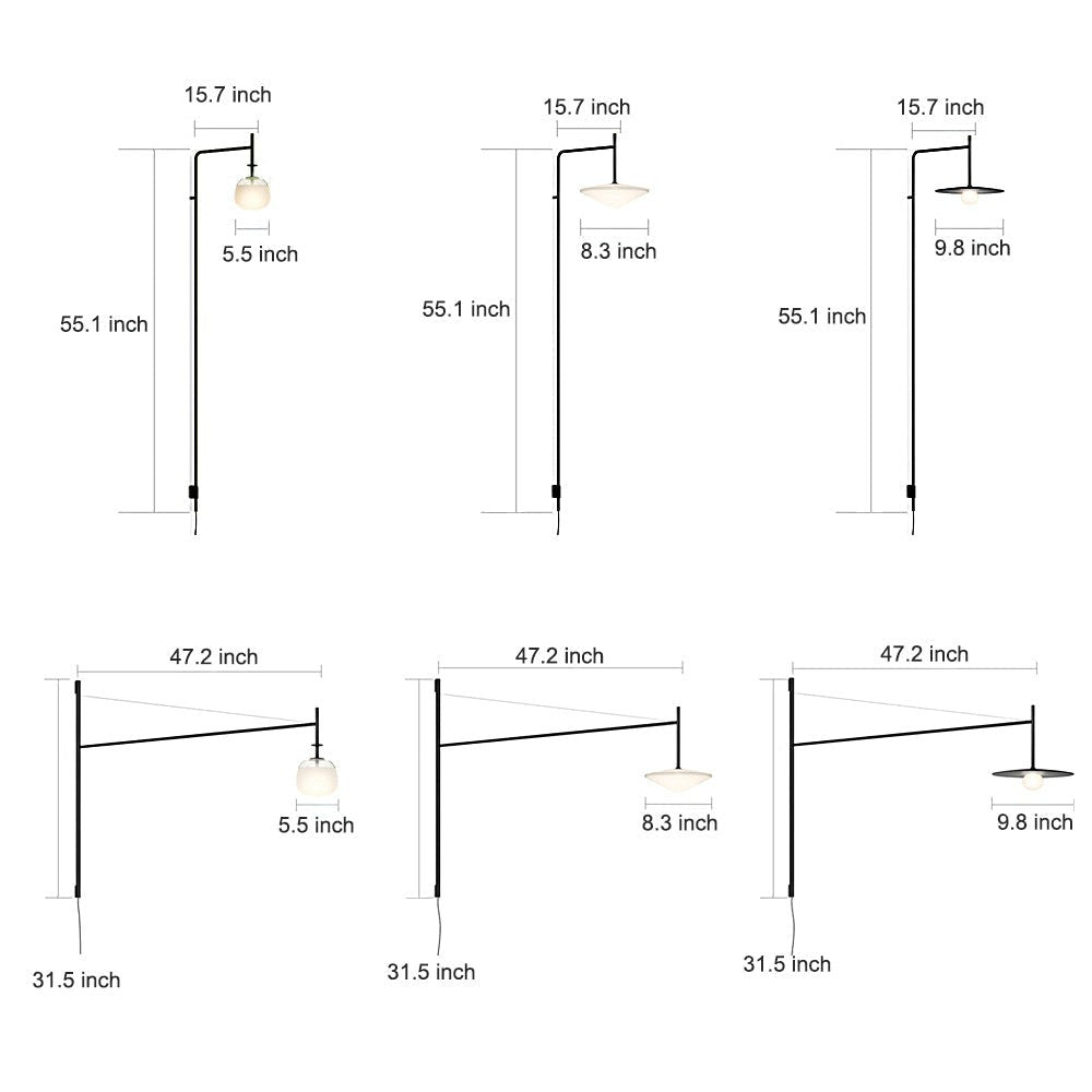Modern Minimalist Metal LED Light | Cantilever Wall Lamp