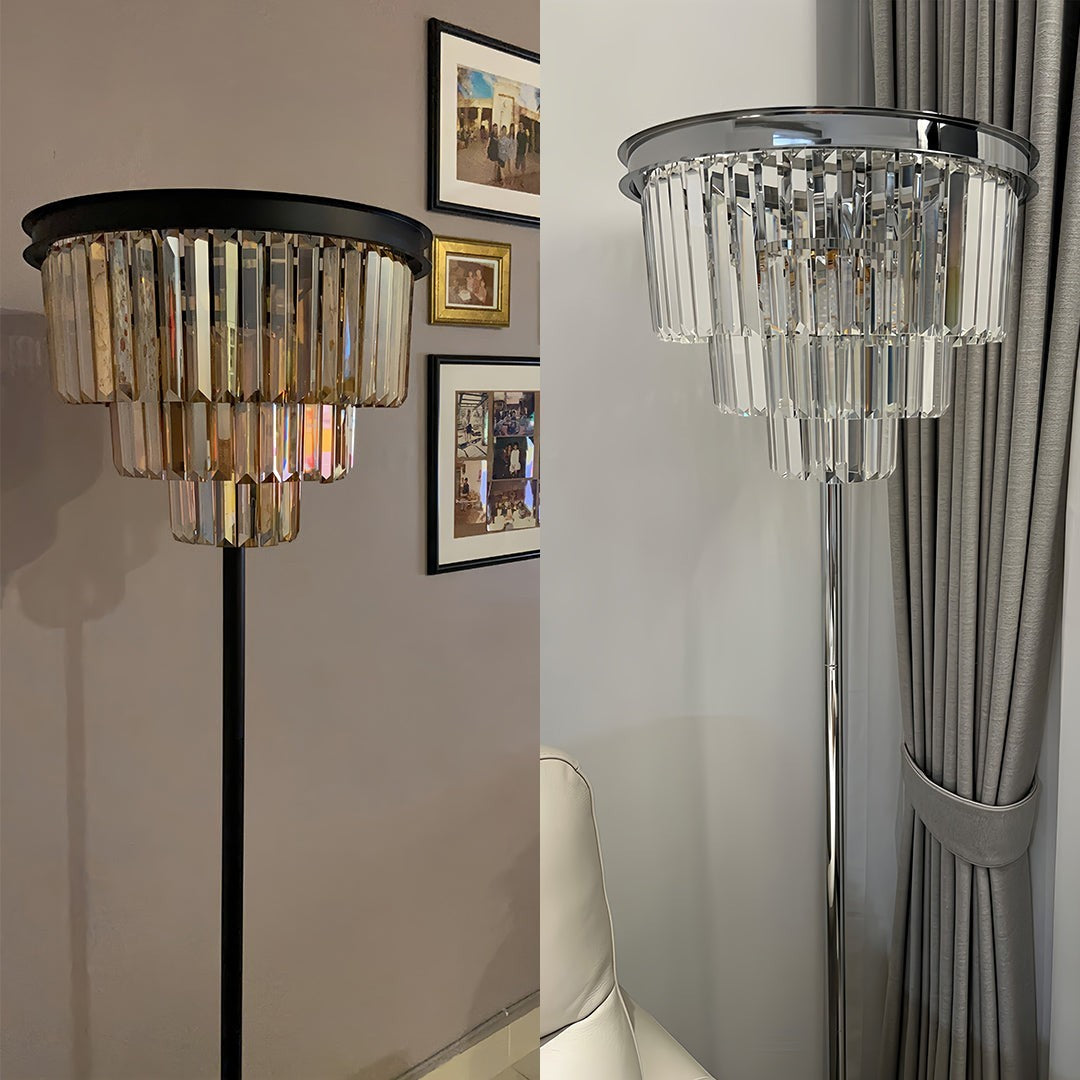 American Glamorous Decorative Standing Luxury Light | Floor Crystal Lamp