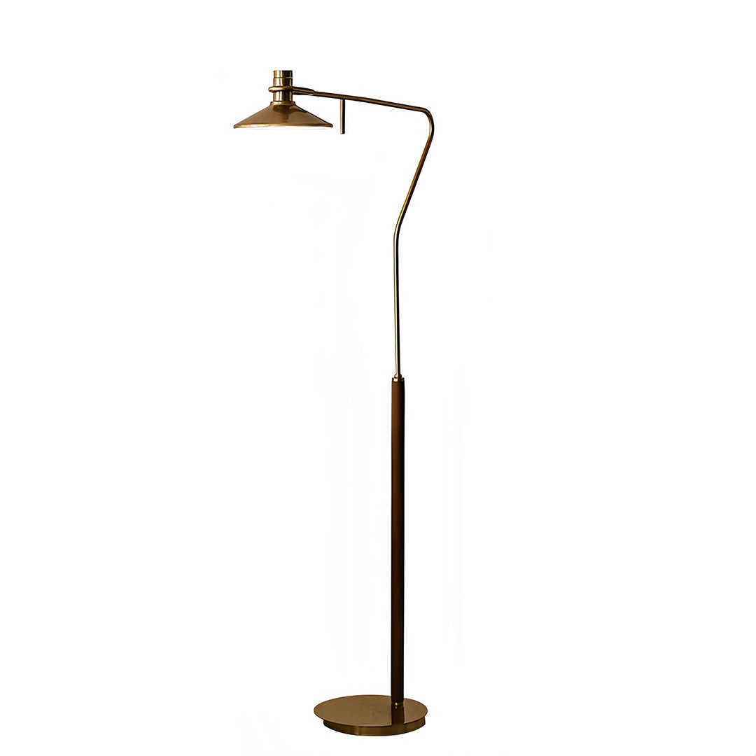 Adjustable Industrial Tall Mid-Century Lamp | Vintage Gold Floor Lamp