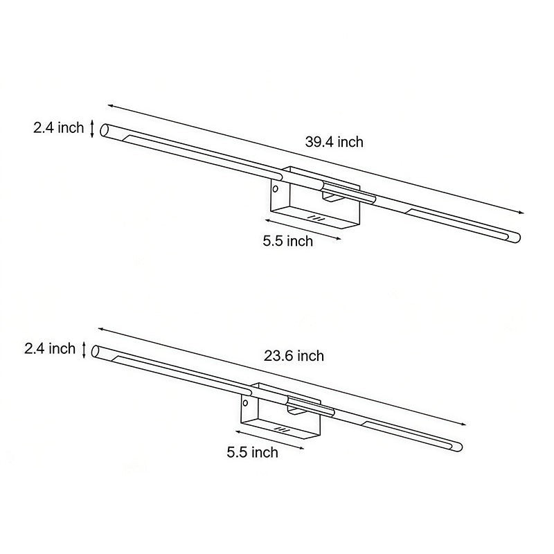 Black Linear LED Light | Contemporary Vanity Light Bar