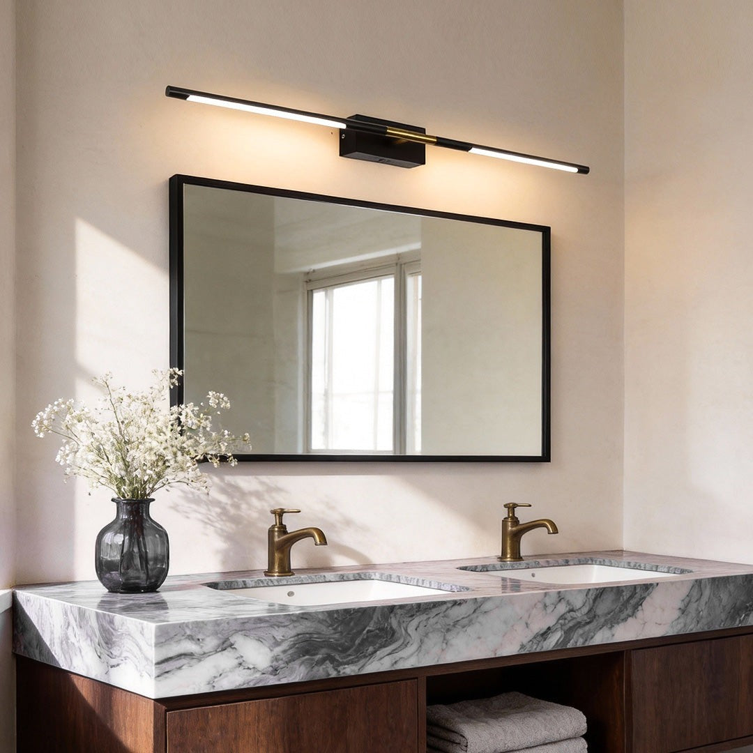 Black Linear LED Light | Contemporary Vanity Light Bar
