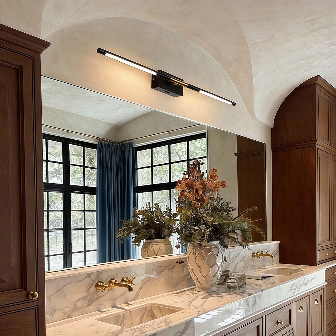 Black Linear LED Light | Contemporary Vanity Light Bar