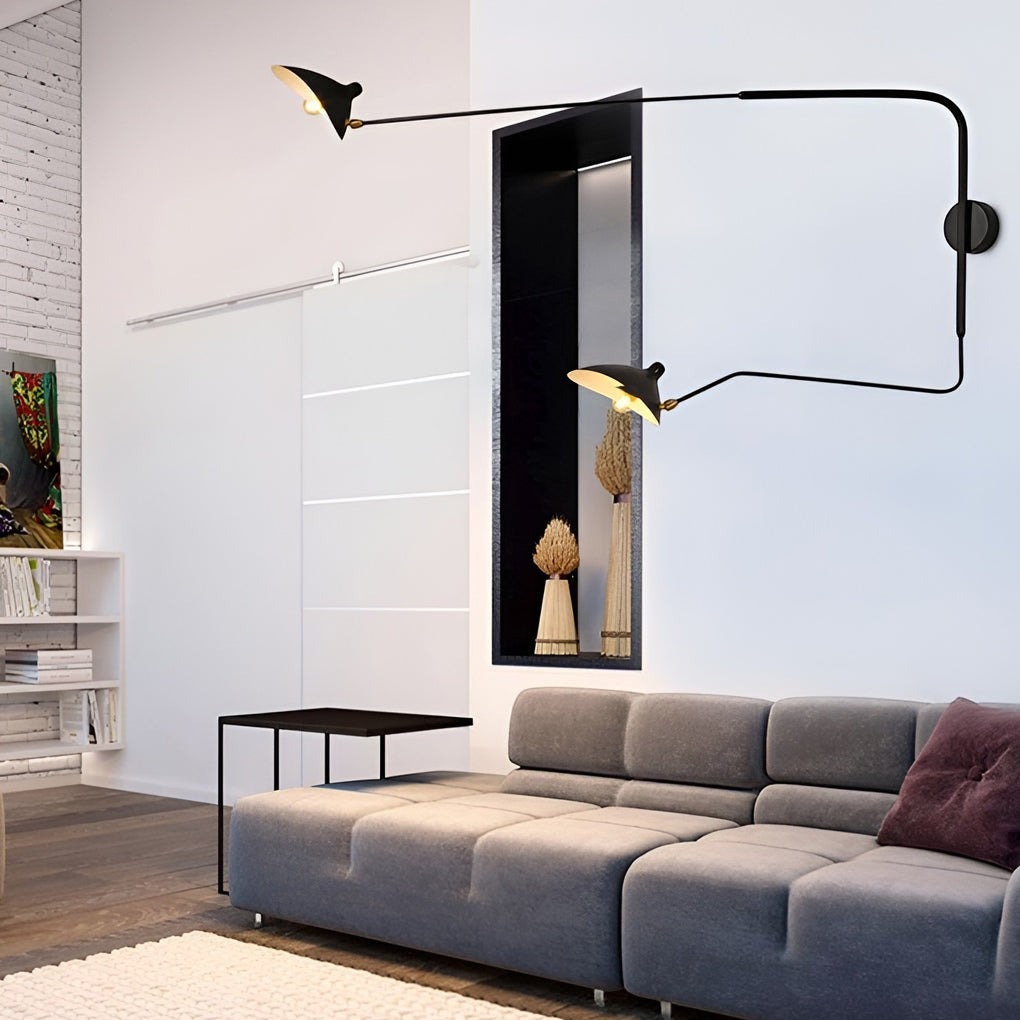Industrial Style Adjustable Light | Double Arm Wall Sconce