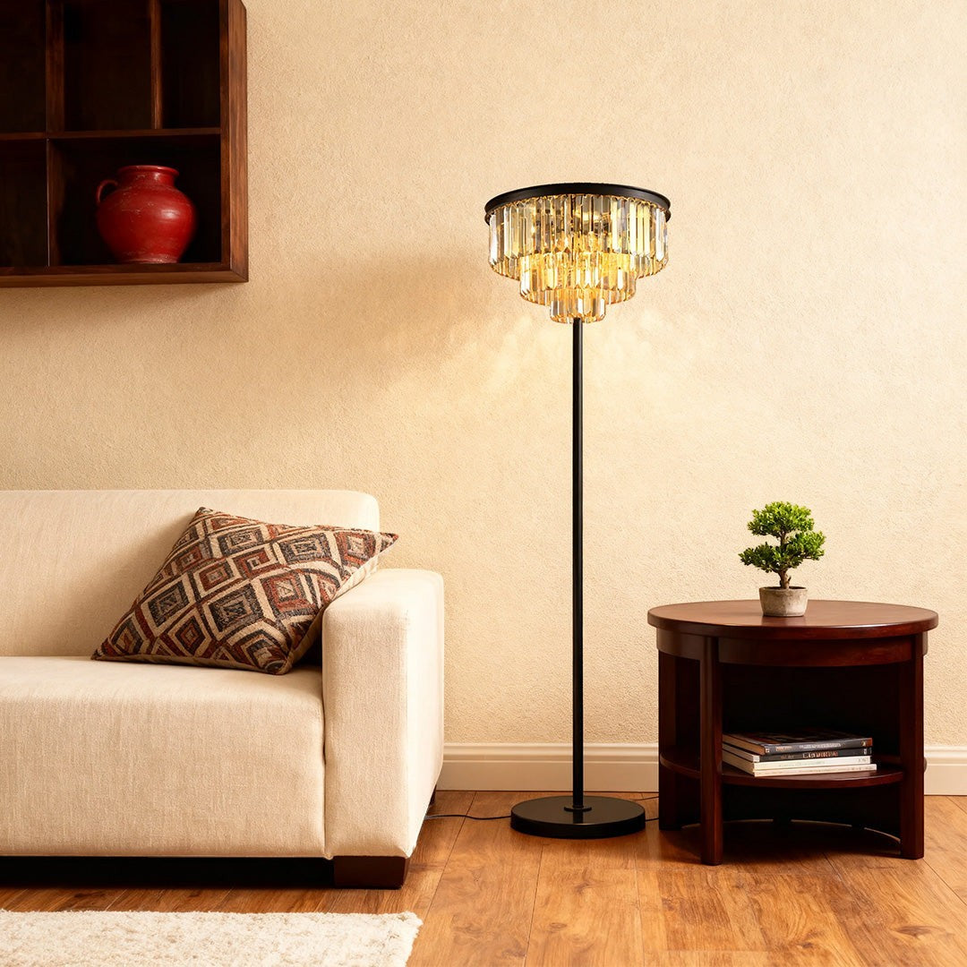 American Glamorous Decorative Standing Luxury Light | Floor Crystal Lamp