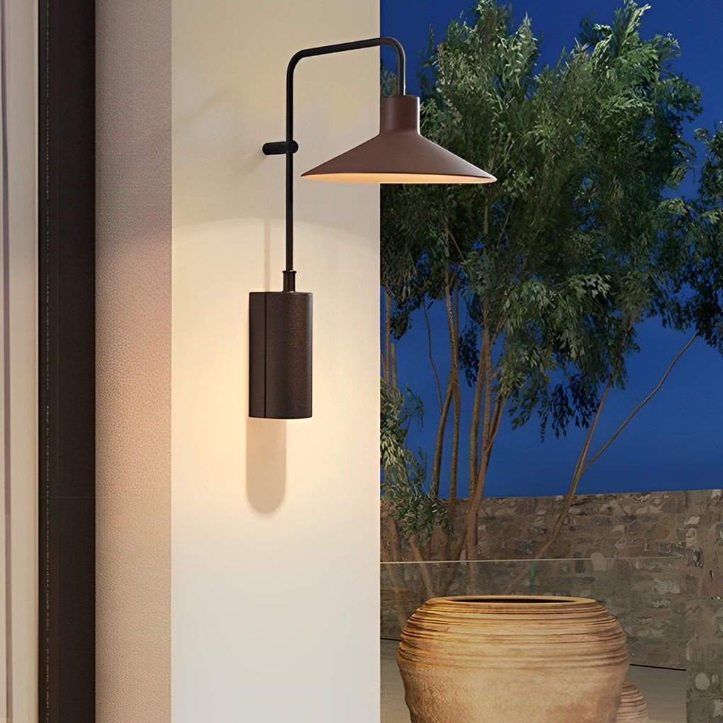 Modern Long Arm Outdoor Metal Light | Gooseneck Wall Lamp