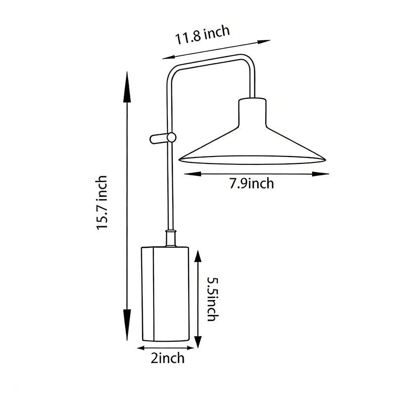 Modern Long Arm Outdoor Metal Light | Gooseneck Wall Lamp