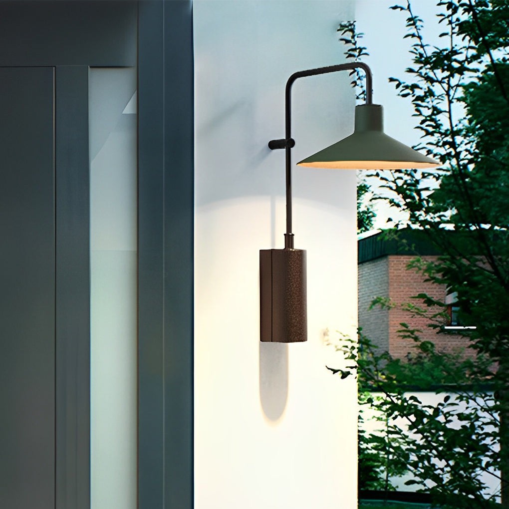 Modern Long Arm Outdoor Metal Light | Gooseneck Wall Lamp