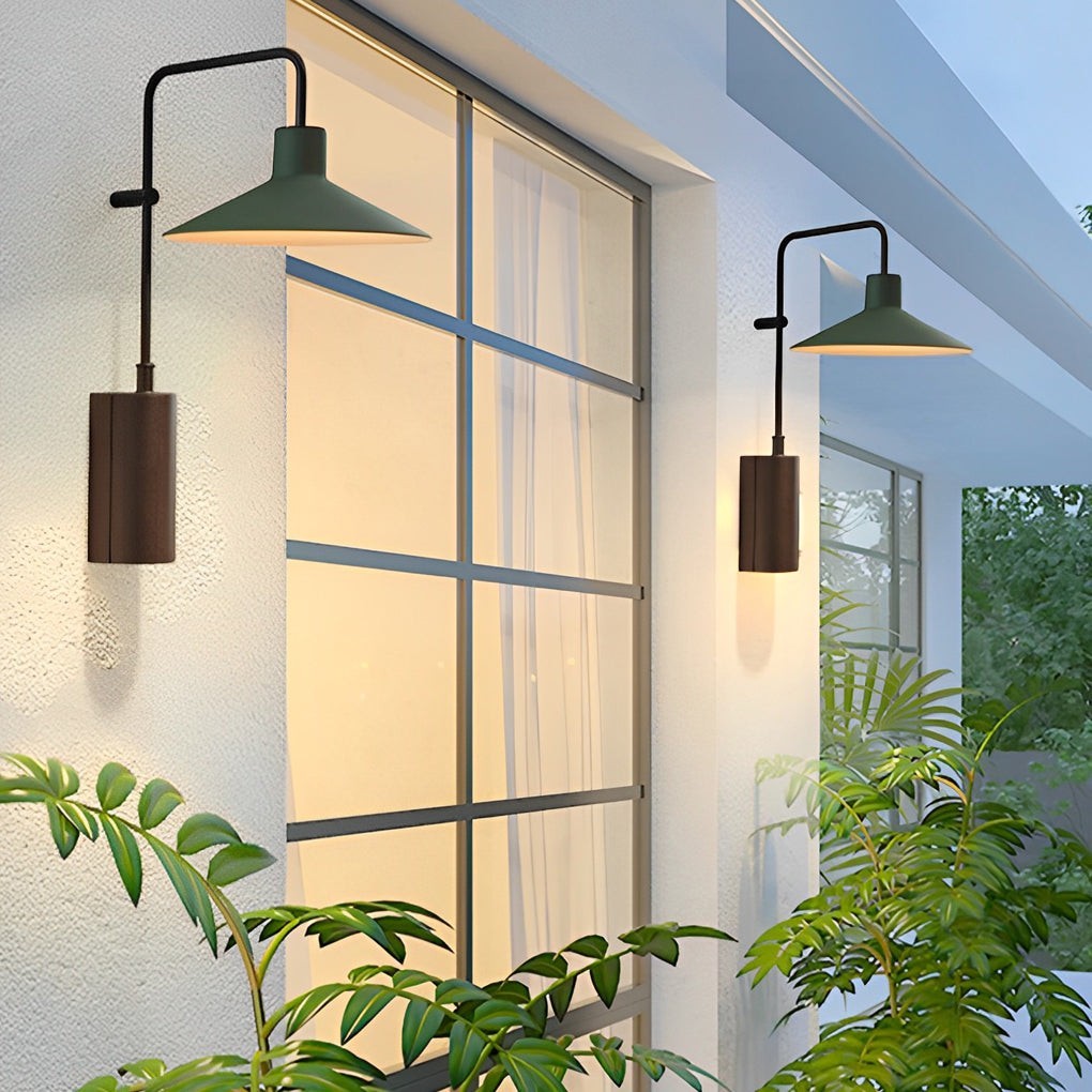 Modern Long Arm Outdoor Metal Light | Gooseneck Wall Lamp