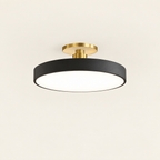 Round LED Ceiling Light with Acrylic Diffuser - Black Finish on Cream Background