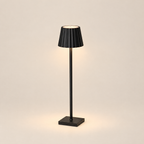 Cordless LED Table Lamp - Black Finish Lit on Cream Background