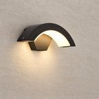 Modern Outdoor LED Wall Light - Side Angle, Lit