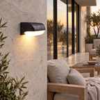 Modern Outdoor LED Wall Light - 1 Light Version Beside Patio