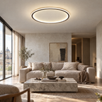 Ring LED Ceiling Light - Above Living Room with Marble Table