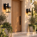 Clear Glass Outdoor Wall Lantern - Pair Either Side of Front Door