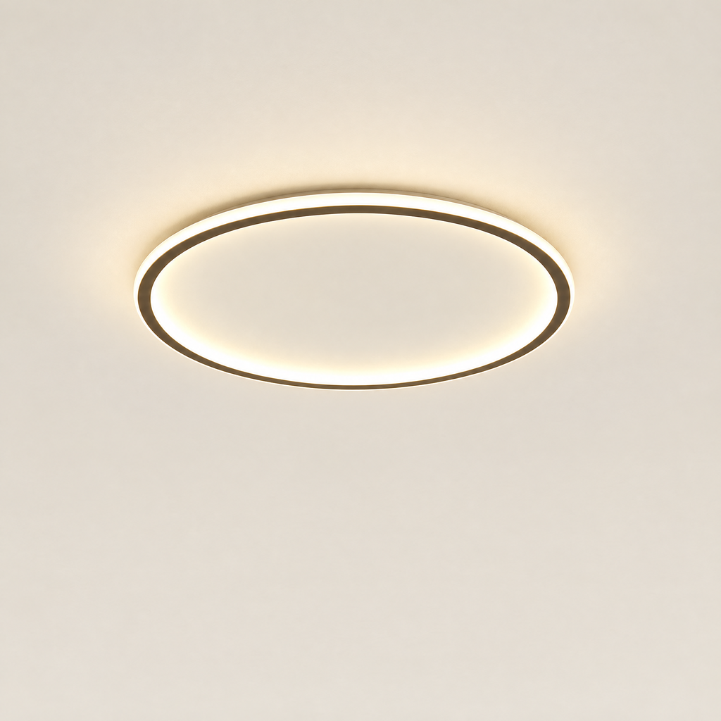 Ring LED Ceiling Light - Black Ring on Cream Background