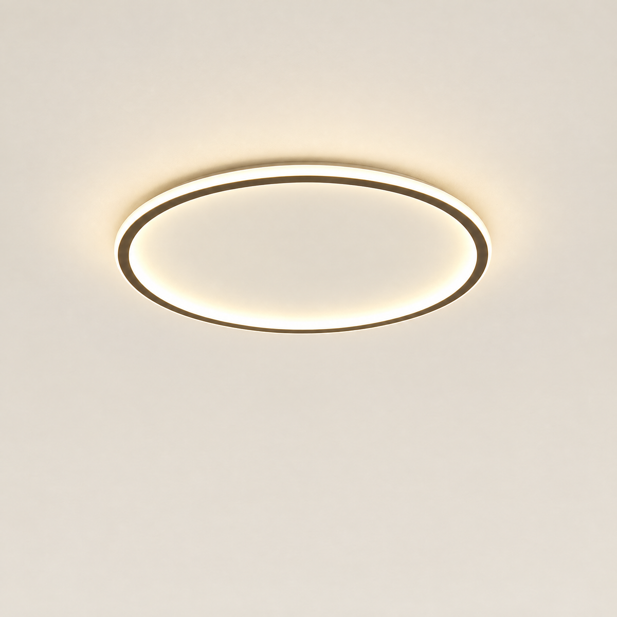 Ring LED Ceiling Light - Black Ring on Cream Background