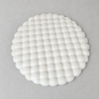 Round Faux Fur Rug - White Rug on Grey Background