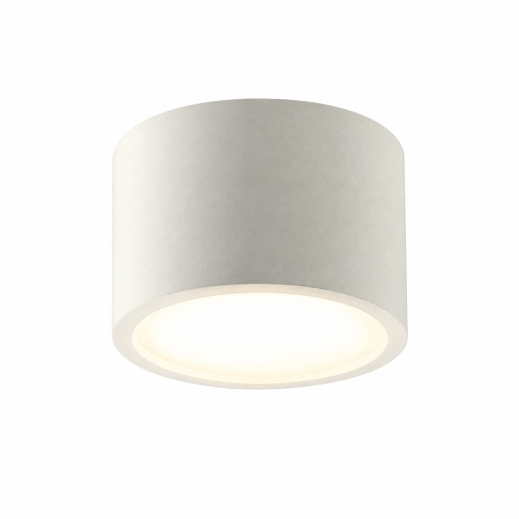 Cylinder LED Ceiling Light - White Finish, Warm Light