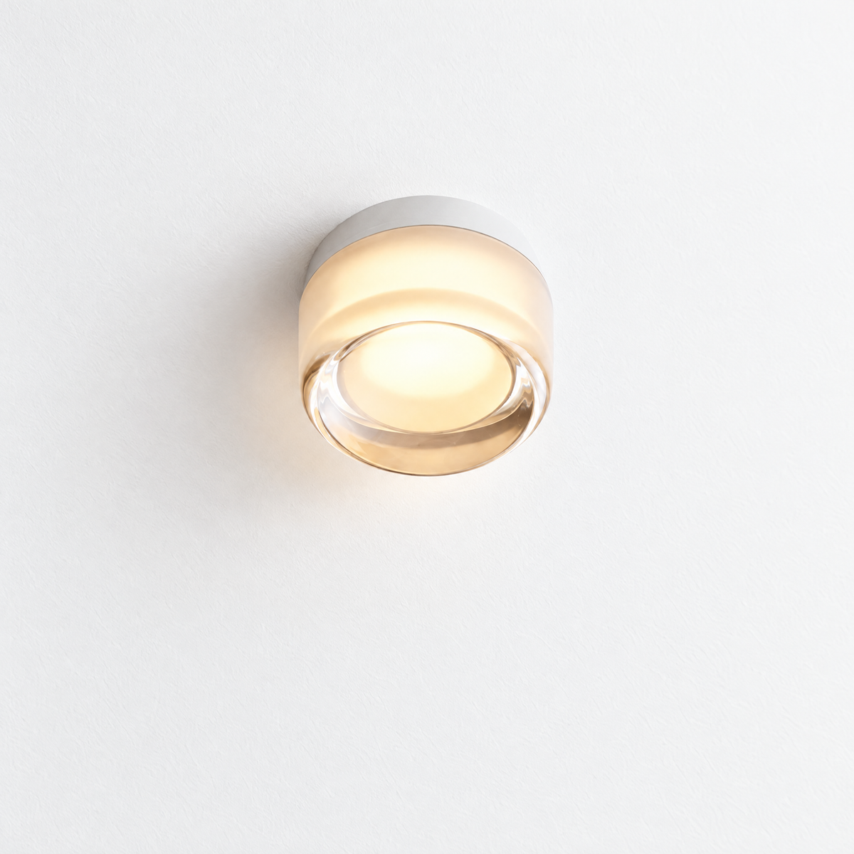 Compact Curved Wall Light - White Version, Warm Light