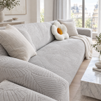 Stretch Jacquard Sofa Cover - On Sofa in Bright Living Room
