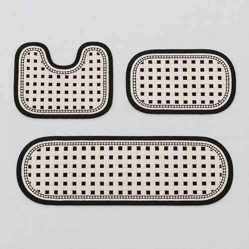 3-Piece Bathroom Mat Set - All Three Mats Laid Flat