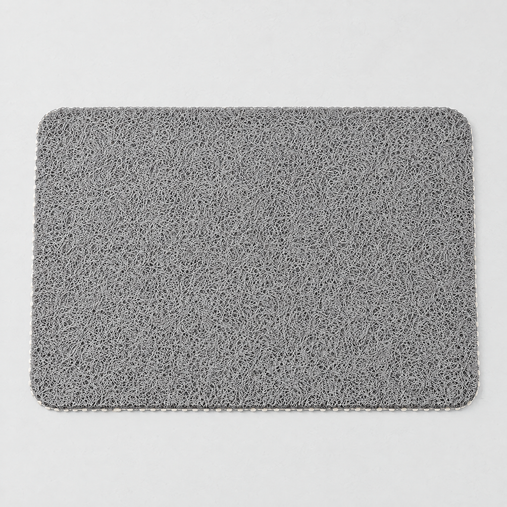 Non-Slip Loop Shower Mat - Grey Mat on Grey Background
