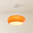 Rounded Glass Ceiling Light - Orange Glass on Off-White Background