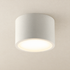 Cylinder LED Ceiling Light - White Finish on Off-White Background
