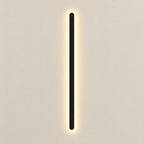 Black Linear Outdoor Wall Light - Lit on Off-White Wall