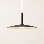 Slim Nordic Pendant Light - Black Shade on Off-White Background