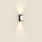 Up and Down Outdoor Wall Light IP65 - Black Cylinder on Off-White Background