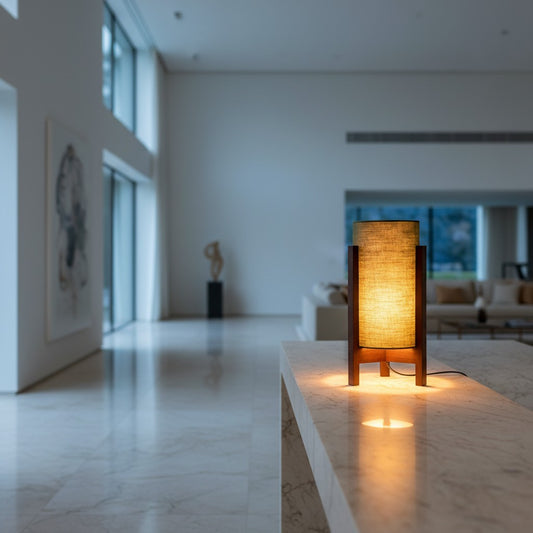 Engineered Diffusion Fabric Table Lamp | Classical-Modern Bridge Study