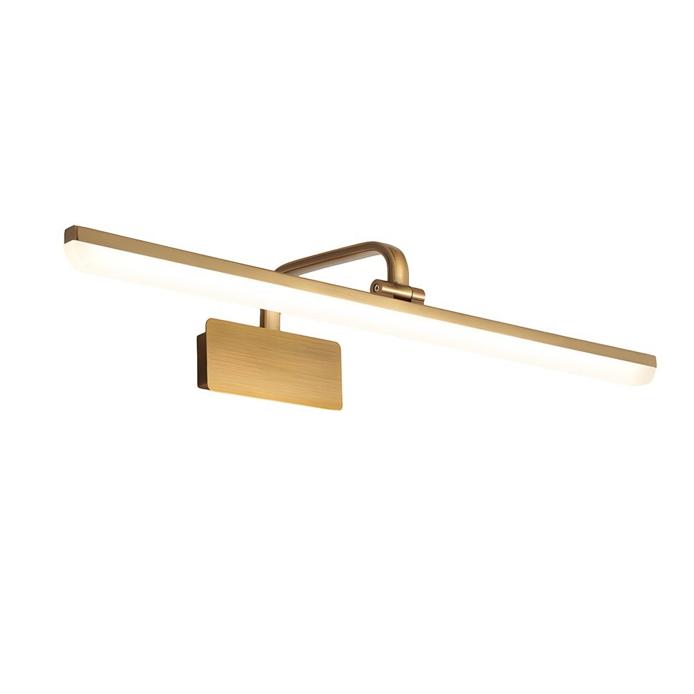 Brass Curved Arm Vanity Light Bar | Modern Bathroom Mirror Light