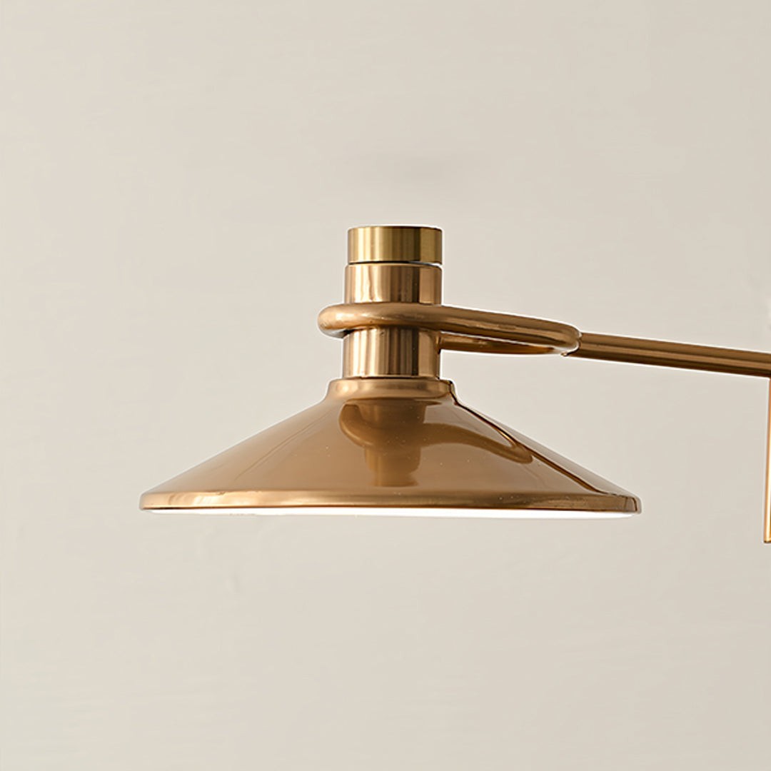 Adjustable Industrial Tall Mid-Century Lamp | Vintage Gold Floor Lamp