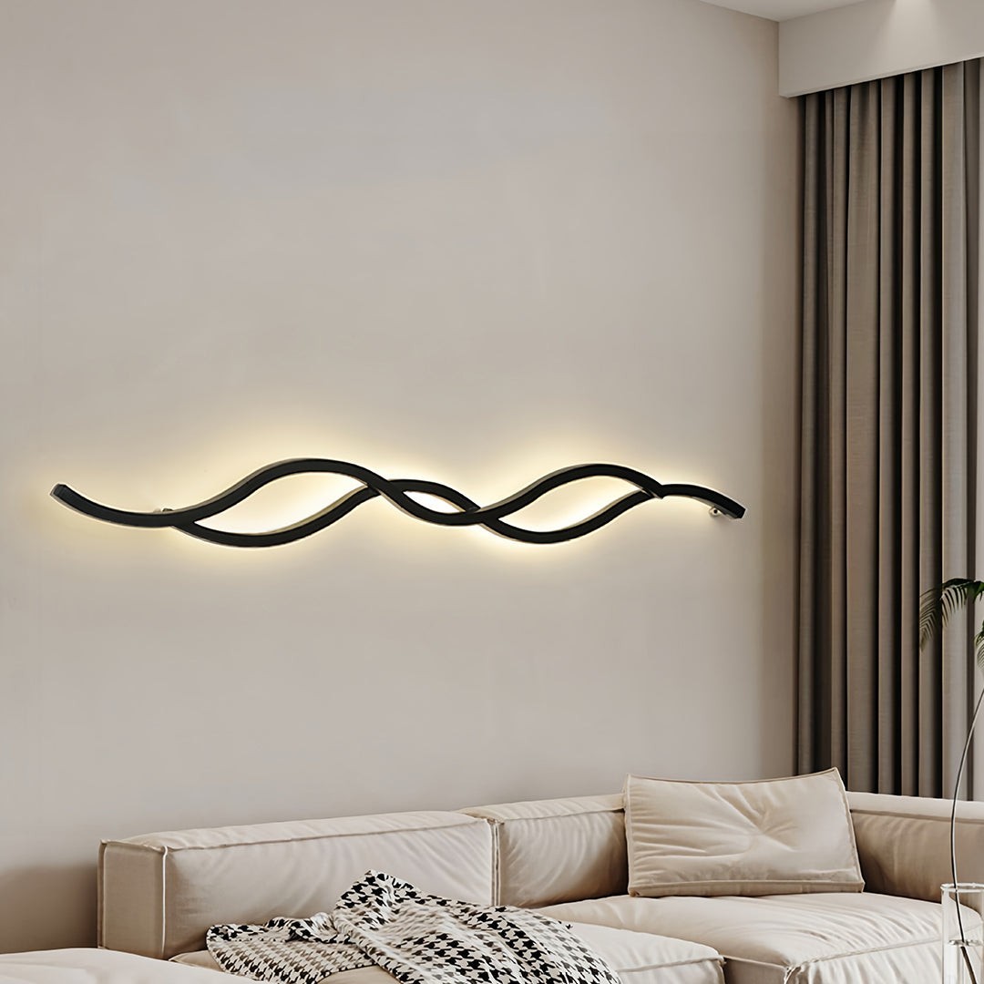Bedside Wall Light Modern | Unique Wavy Finish Sleek Lamp