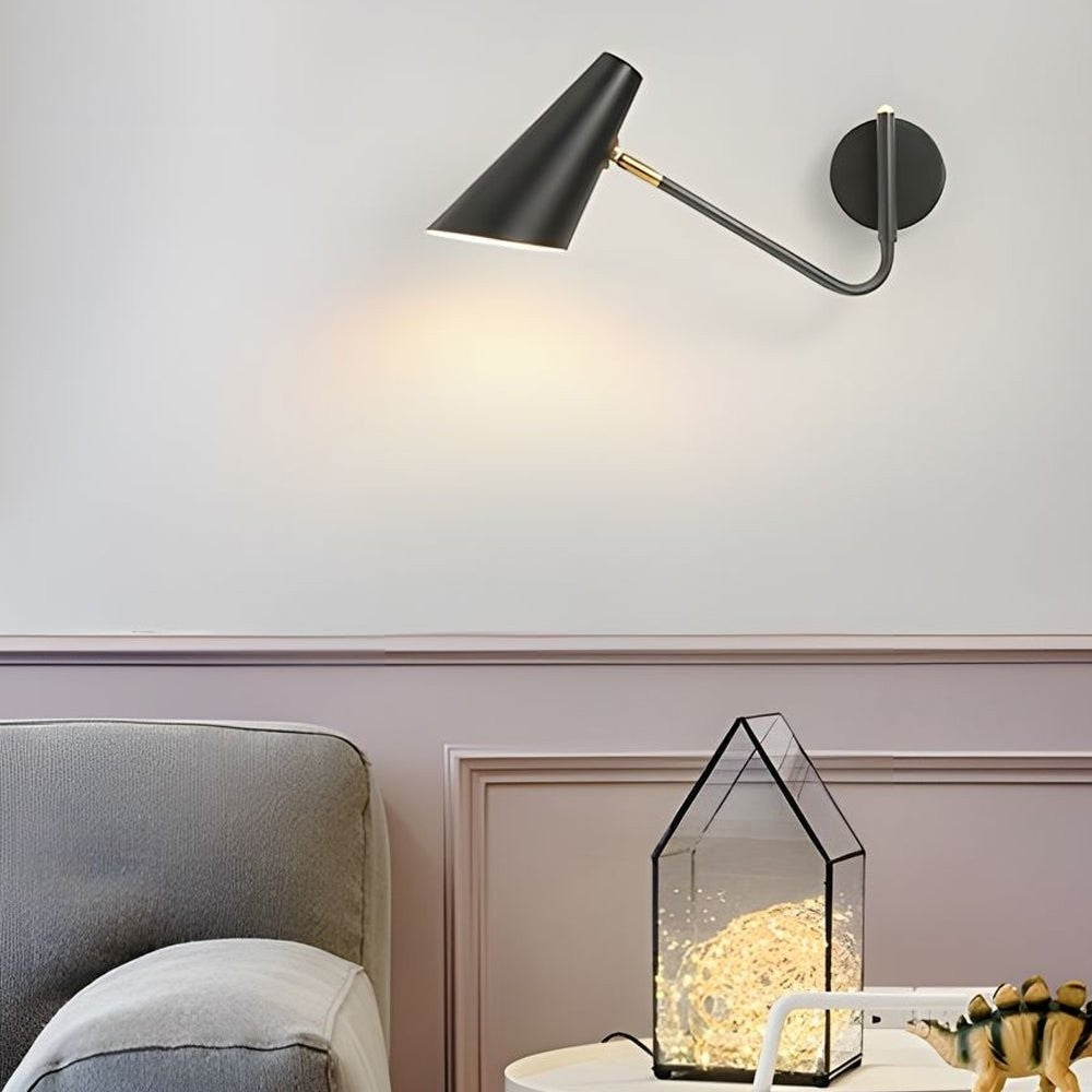 Modern Hoxton Hanging Wall Sconce | Conical Shade 1-Light