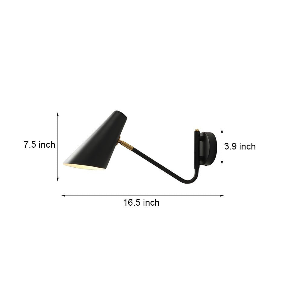 Modern Hoxton Hanging Wall Sconce | Conical Shade 1-Light