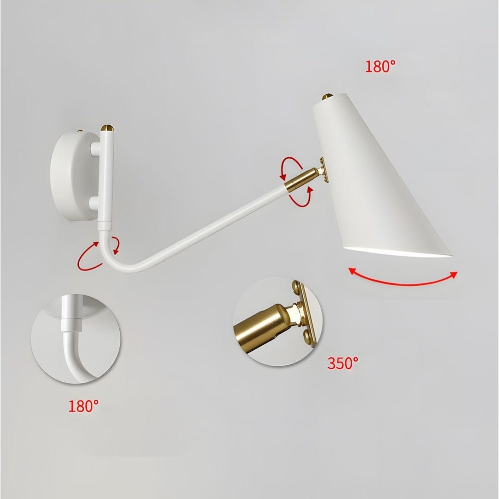 Modern Hoxton Hanging Wall Sconce | Conical Shade 1-Light