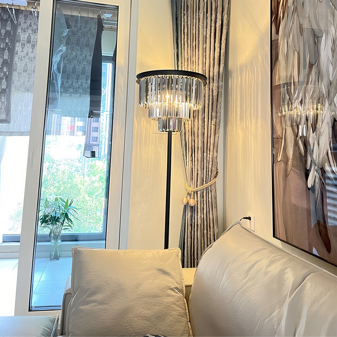 American Glamorous Decorative Standing Luxury Light | Floor Crystal Lamp