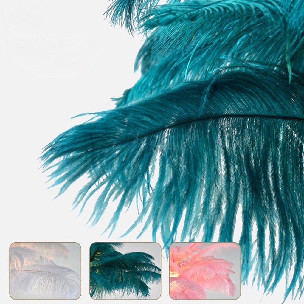 30 Inch Statement Ostrich | Feather Decorative Accent Floor Lamp