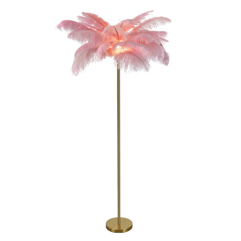30 Inch Statement Ostrich | Feather Decorative Accent Floor Lamp