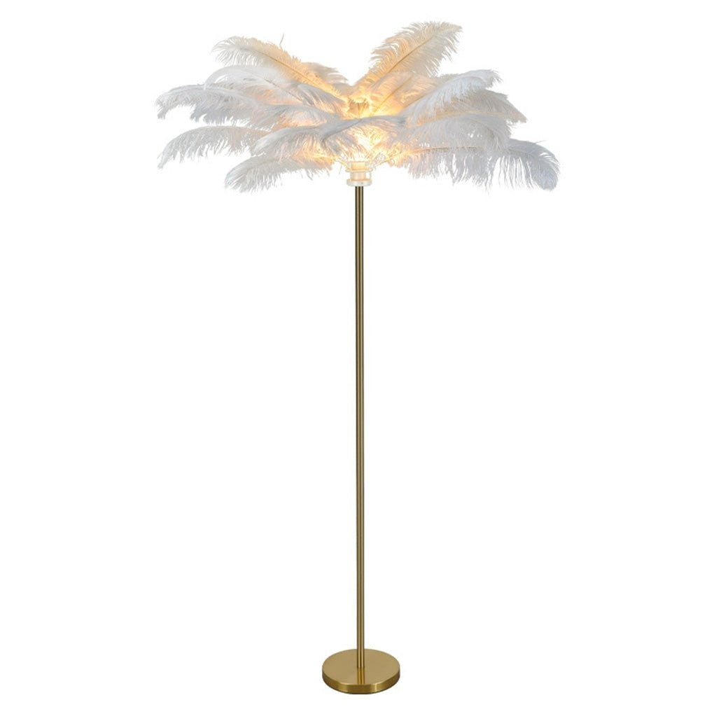 30 Inch Statement Ostrich | Feather Decorative Accent Floor Lamp