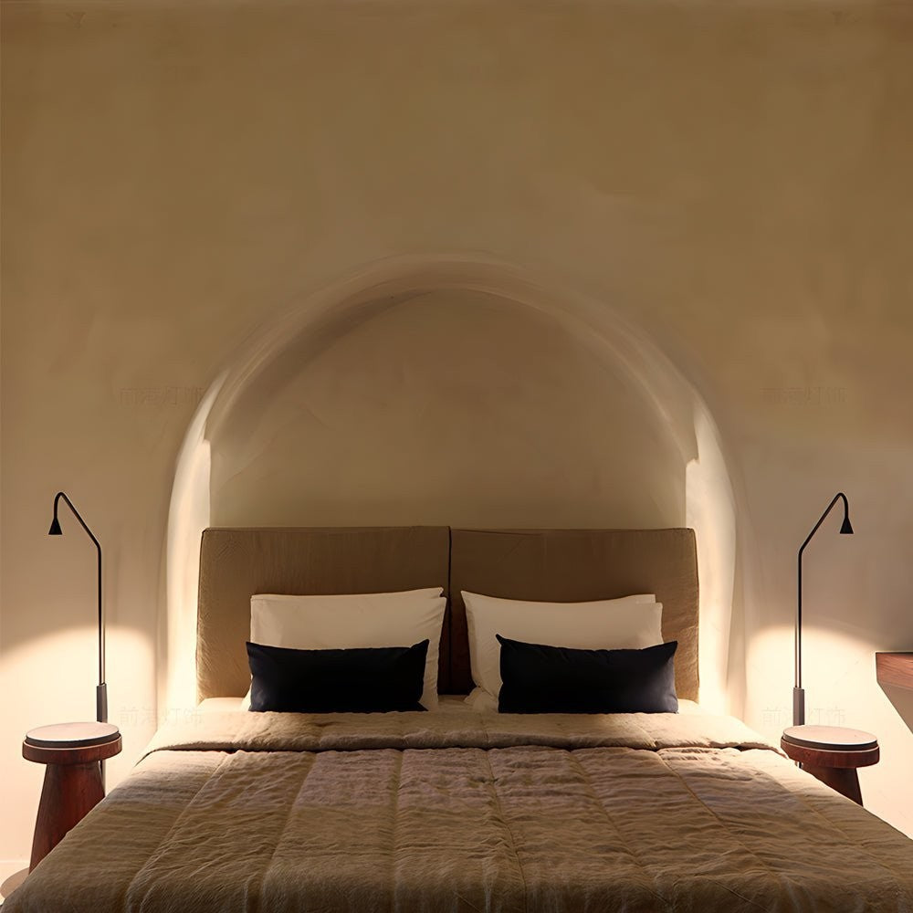Long Swing Arm Wall Lamp | Black or Gold Adjustable Iron Sconce