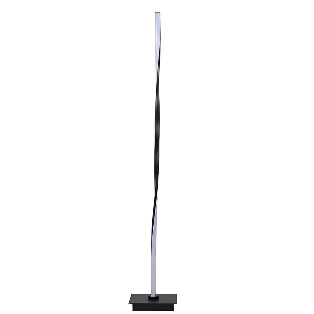 49-Inch Twisted Aluminum Flat-Column LED Floor Lamp | Sleek Black